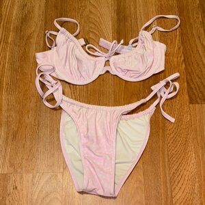 Target Light Pink and White Polka Dot Bikini Set